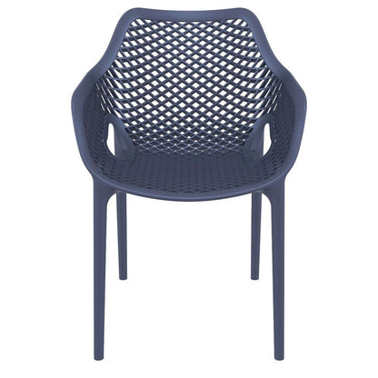 Outdoor Dining Arm Chair, Set of 2, Dark Gray, Belen Kox