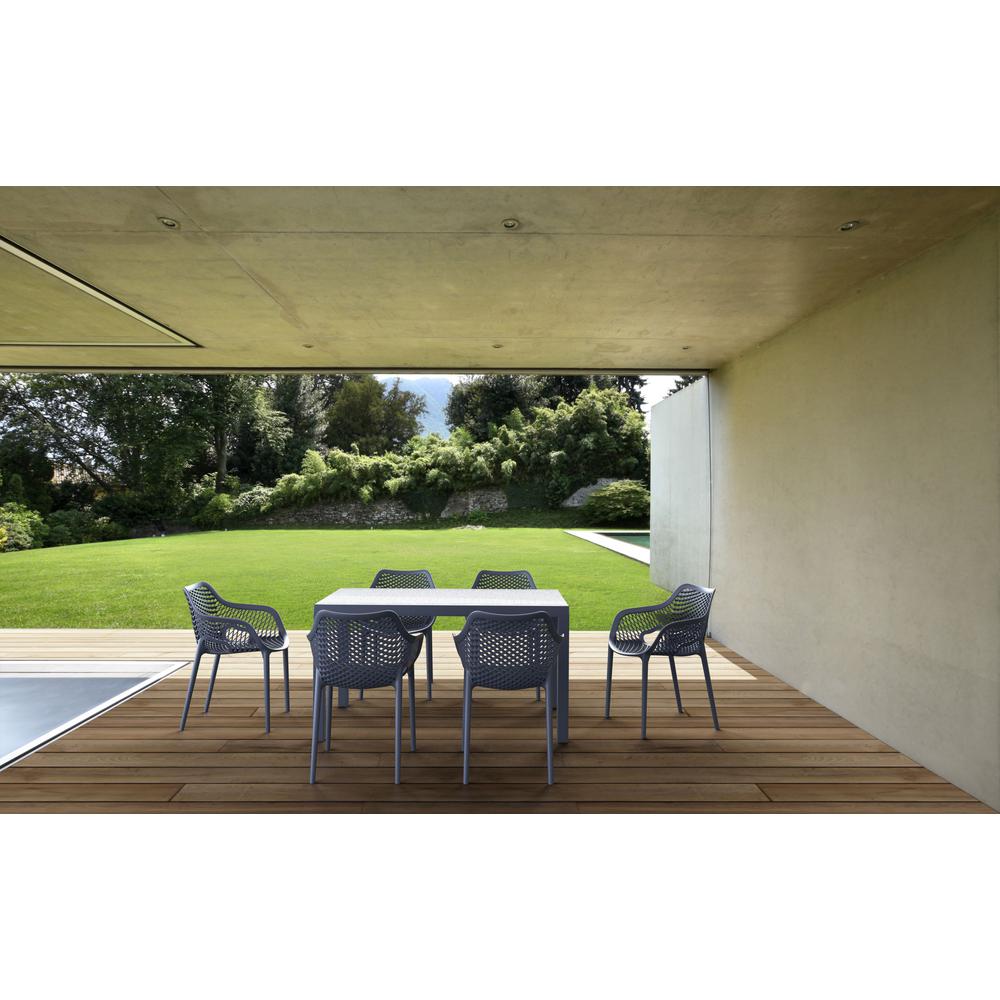 Outdoor Dining Arm Chair, Set of 2, Dark Gray, Belen Kox