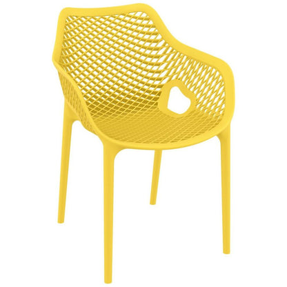 Outdoor Dining Arm Chair, Set of 2, Yellow, Belen Kox