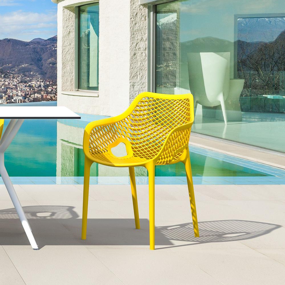 Outdoor Dining Arm Chair, Set of 2, Yellow, Belen Kox