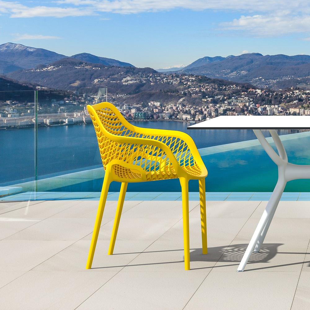 Outdoor Dining Arm Chair, Set of 2, Yellow, Belen Kox