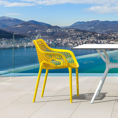 Outdoor Dining Arm Chair, Set of 2, Yellow, Belen Kox