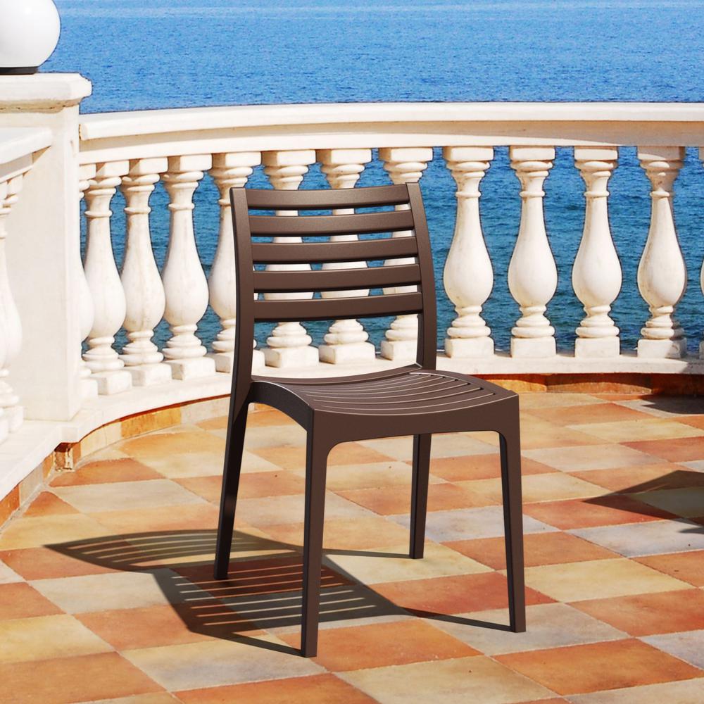 Ares Outdoor Dining Chair Brown, Set of 2