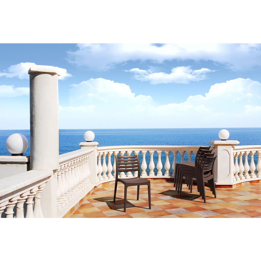 Ares Outdoor Dining Chair Brown, Set of 2