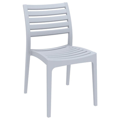 Ares Outdoor Dining Chair Silver Gray, Set of 2