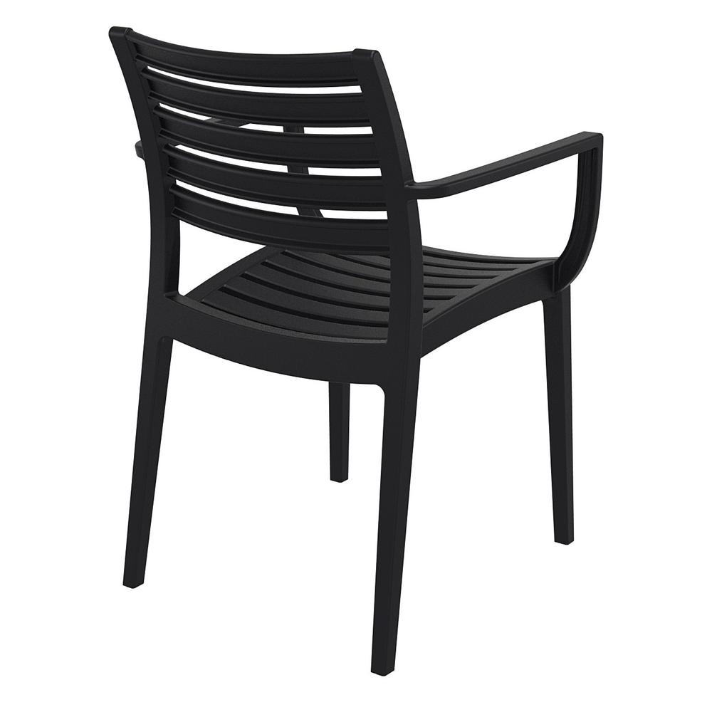 Artemis Outdoor Dining Arm Chair Black, Set of 2