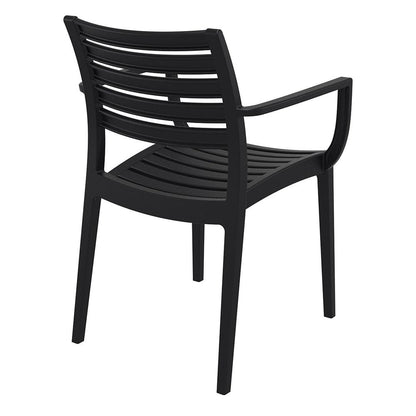 Artemis Outdoor Dining Arm Chair Black, Set of 2