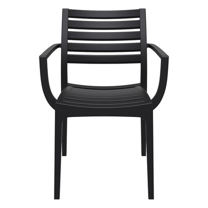 Artemis Outdoor Dining Arm Chair Black, Set of 2