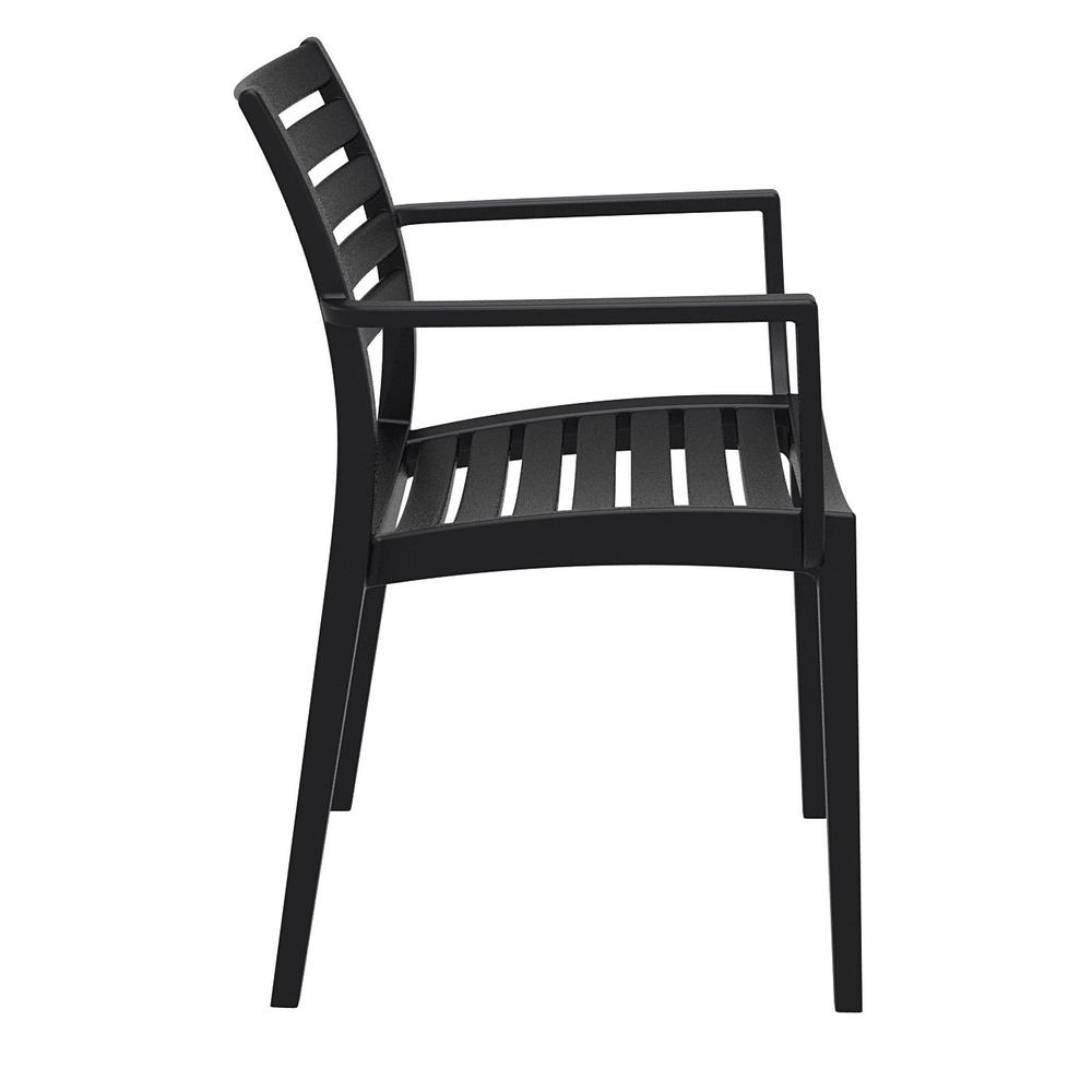 Artemis Outdoor Dining Arm Chair Black, Set of 2