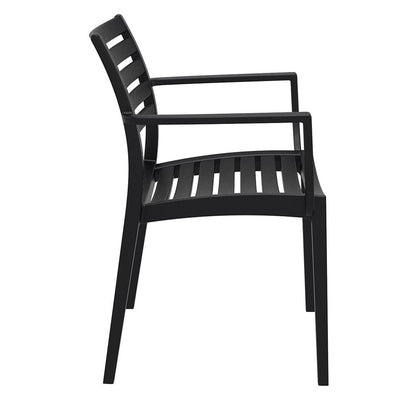 Artemis Outdoor Dining Arm Chair Black, Set of 2