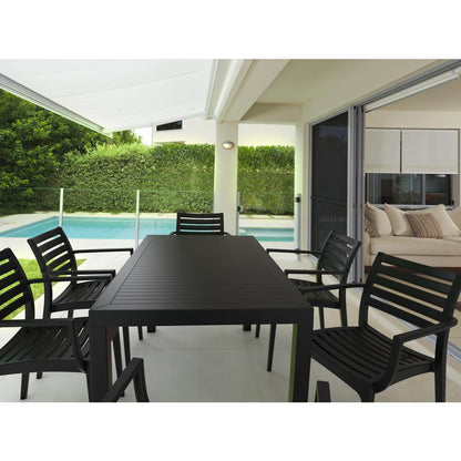 Artemis Outdoor Dining Arm Chair Black, Set of 2