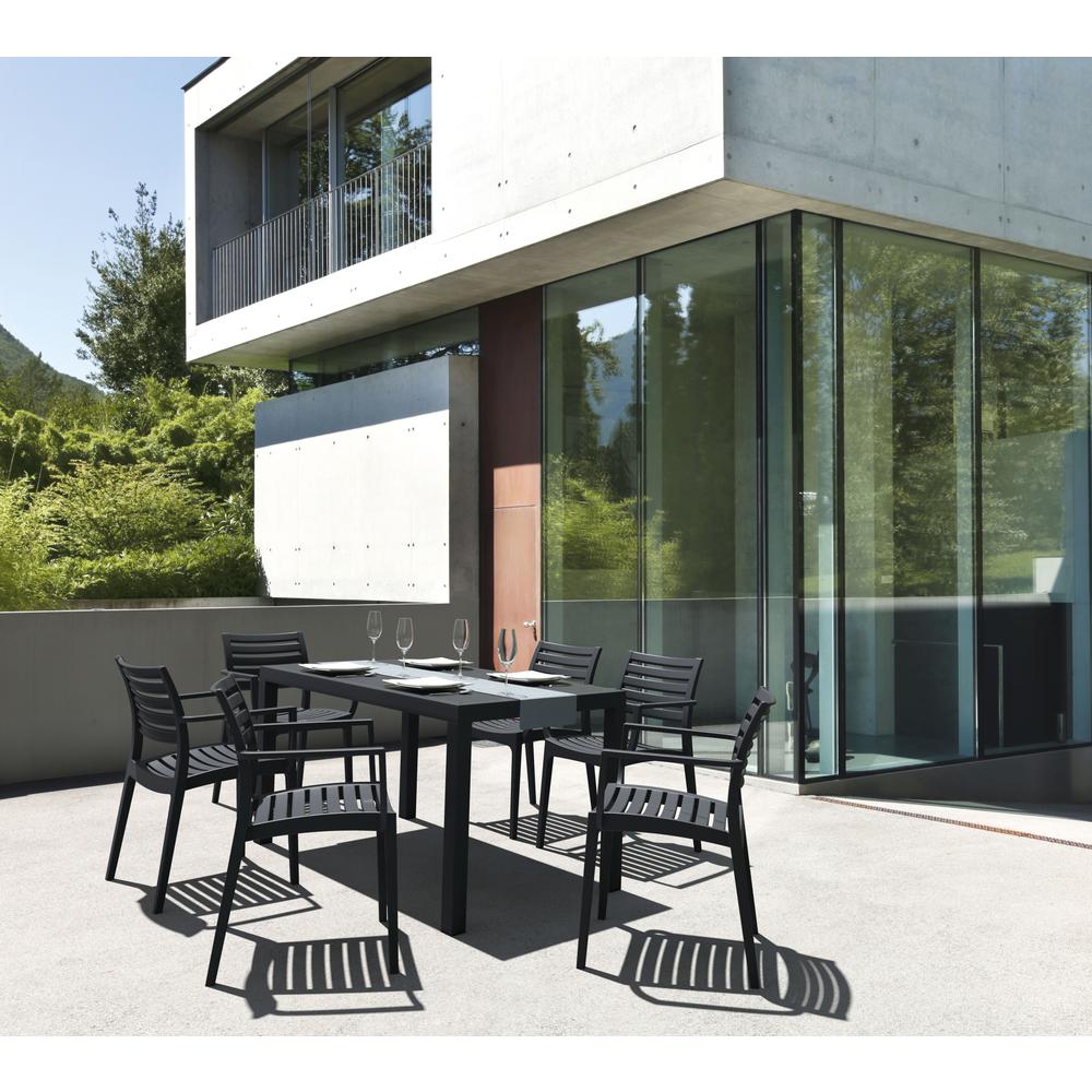 Artemis Outdoor Dining Arm Chair Black, Set of 2