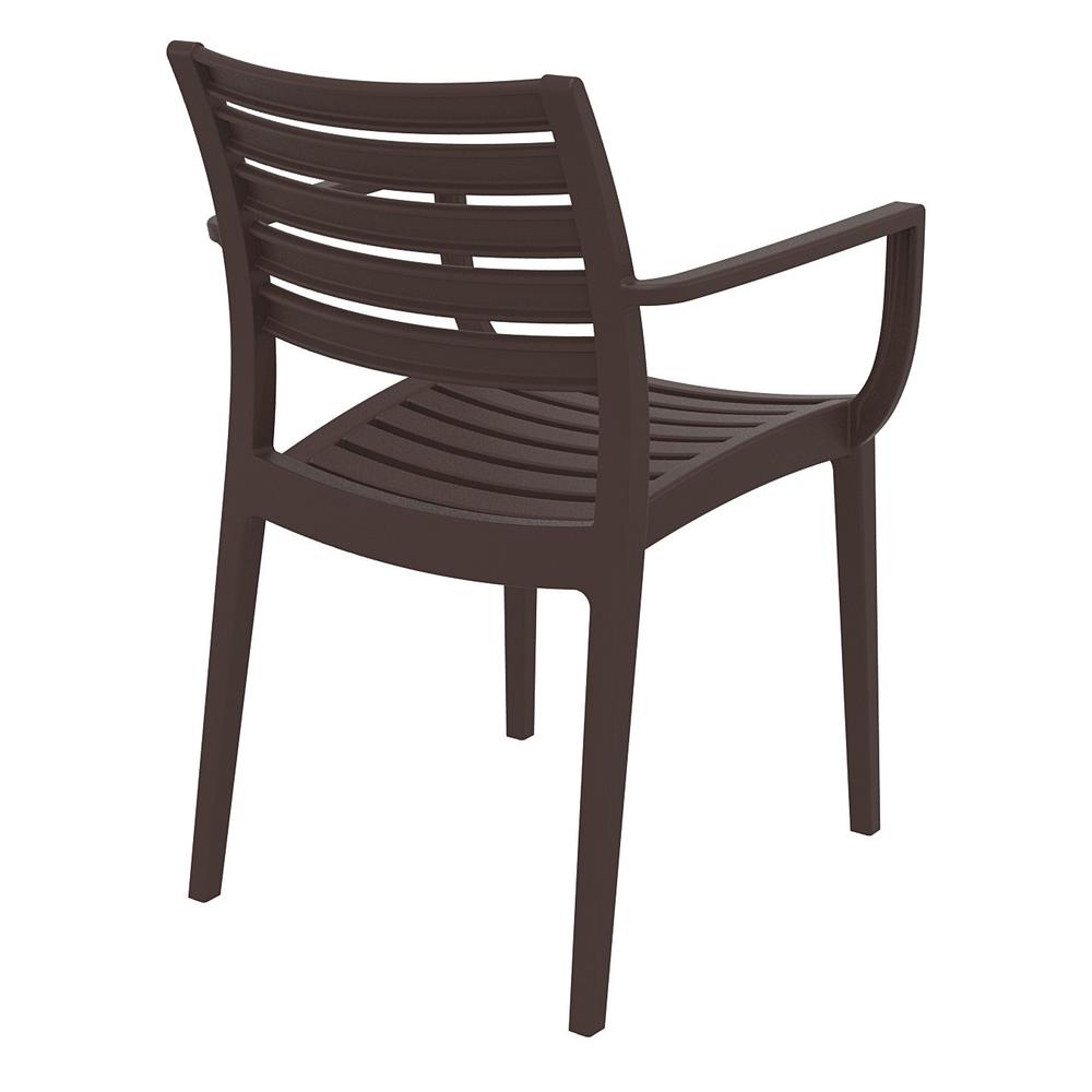 Artemis Outdoor Dining Arm Chair Brown, Set of 2