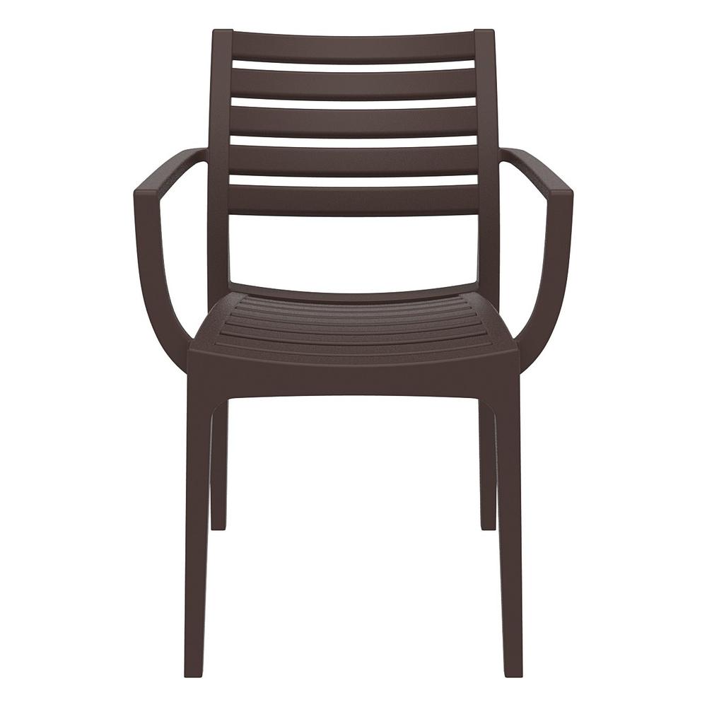 Artemis Outdoor Dining Arm Chair Brown, Set of 2