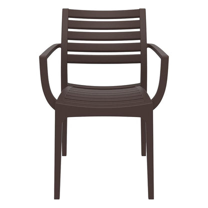 Artemis Outdoor Dining Arm Chair Brown, Set of 2