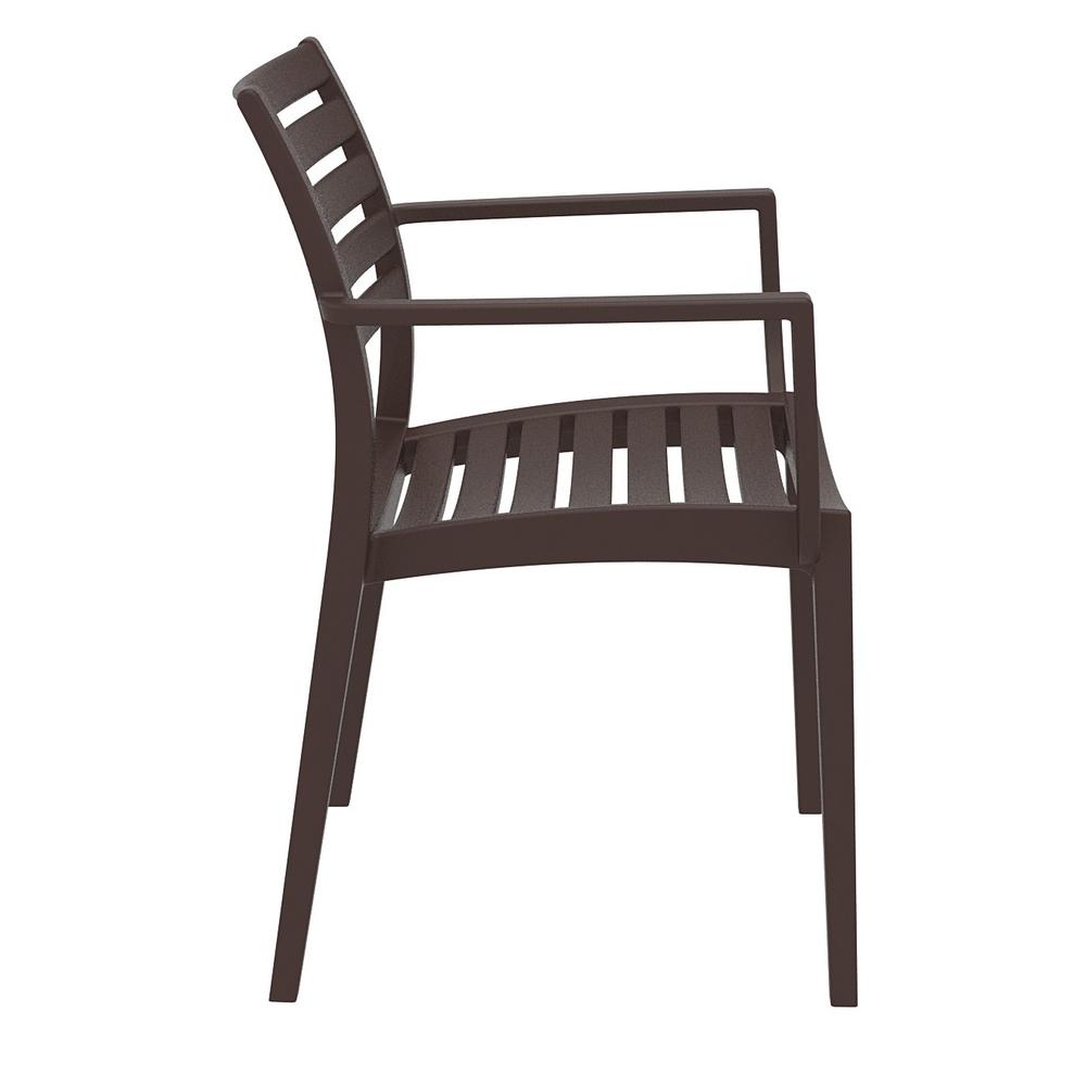 Artemis Outdoor Dining Arm Chair Brown, Set of 2