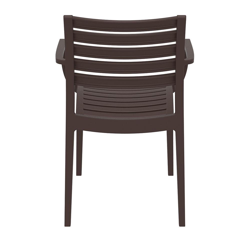 Artemis Outdoor Dining Arm Chair Brown, Set of 2