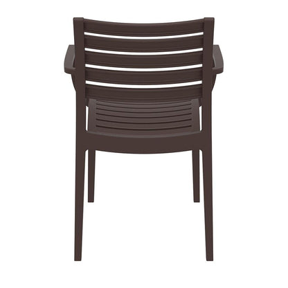 Artemis Outdoor Dining Arm Chair Brown, Set of 2