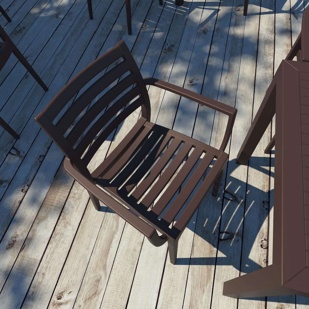 Artemis Outdoor Dining Arm Chair Brown, Set of 2