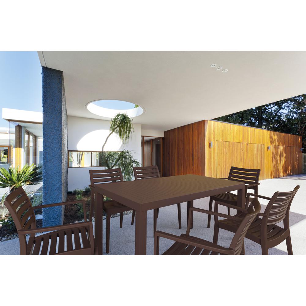 Artemis Outdoor Dining Arm Chair Brown, Set of 2
