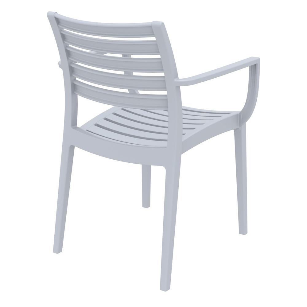 Artemis Outdoor Dining Arm Chair Silver Gray, Set of 2
