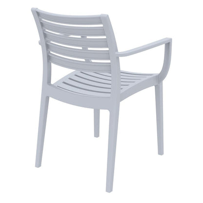 Artemis Outdoor Dining Arm Chair Silver Gray, Set of 2