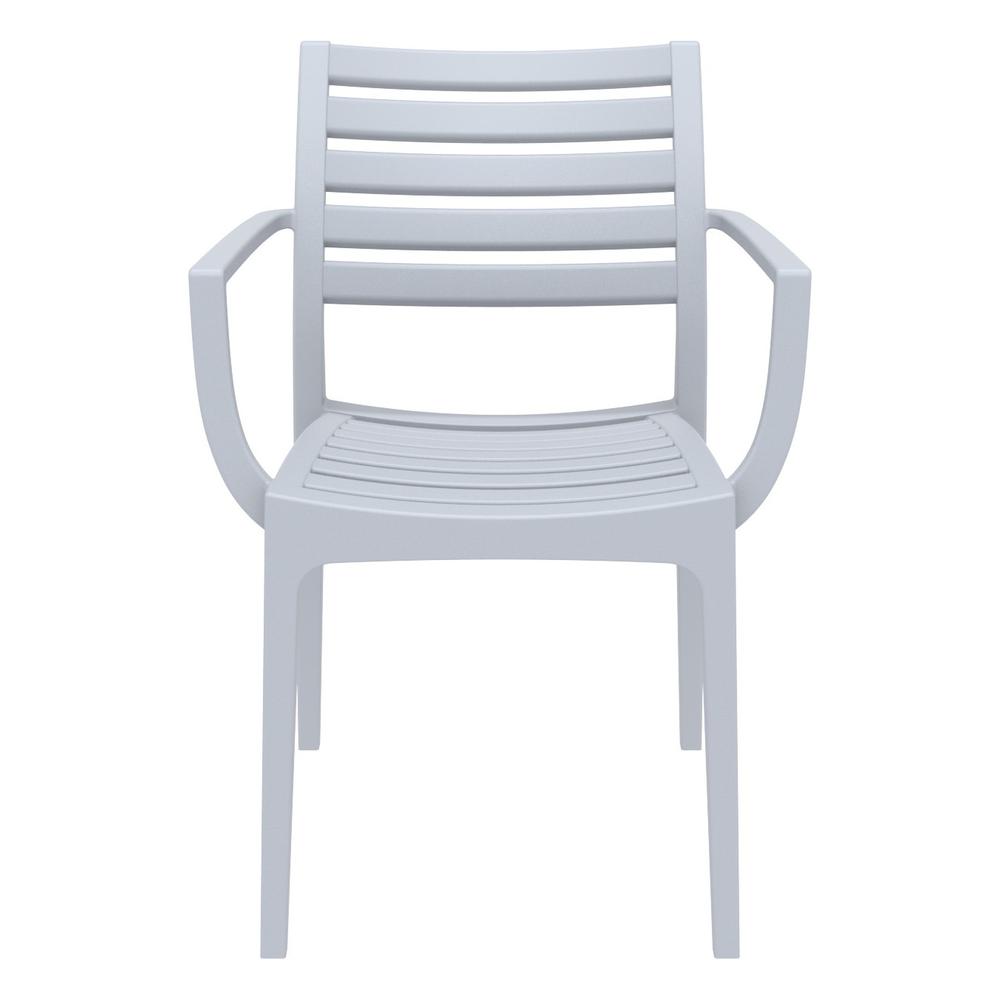 Artemis Outdoor Dining Arm Chair Silver Gray, Set of 2