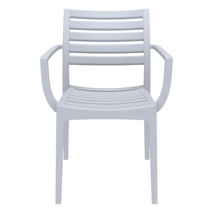 Artemis Outdoor Dining Arm Chair Silver Gray, Set of 2