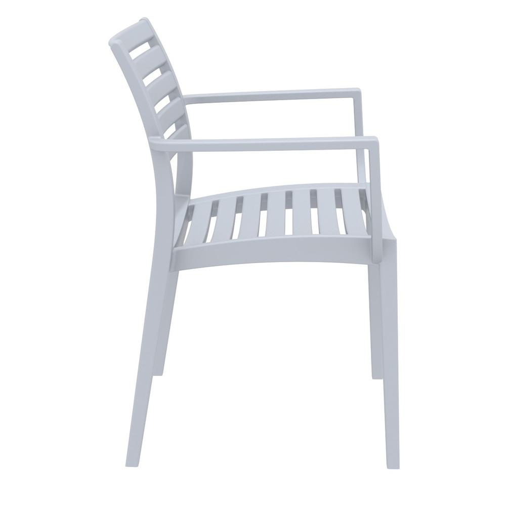 Artemis Outdoor Dining Arm Chair Silver Gray, Set of 2