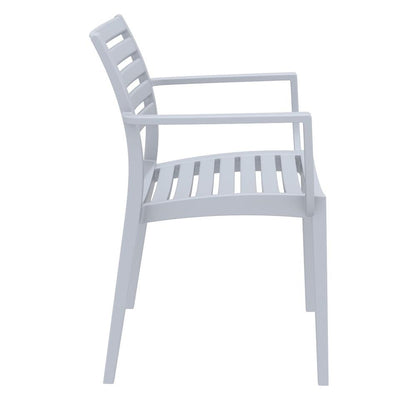 Artemis Outdoor Dining Arm Chair Silver Gray, Set of 2