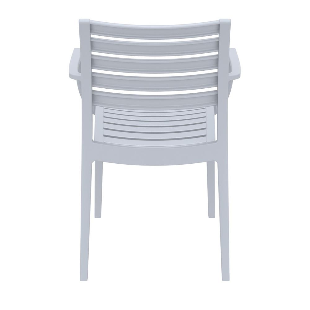 Artemis Outdoor Dining Arm Chair Silver Gray, Set of 2