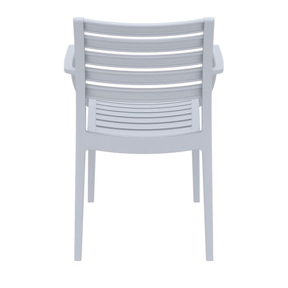 Artemis Outdoor Dining Arm Chair Silver Gray, Set of 2