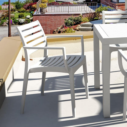 Artemis Outdoor Dining Arm Chair White, Set of 2