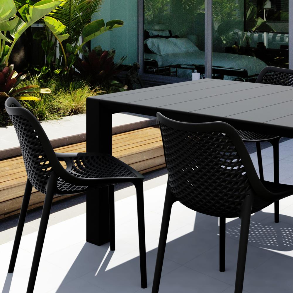 Air Extension Dining Set 5 Piece Black
