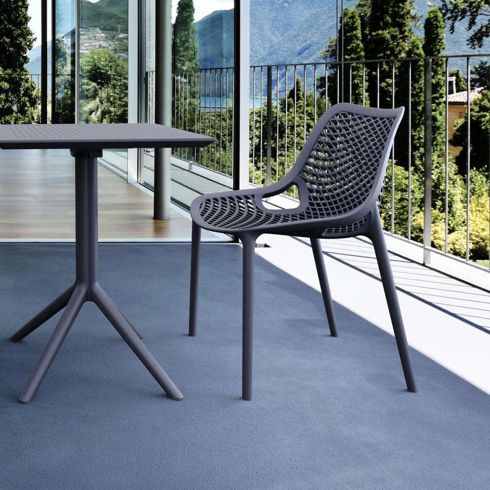 Air Outdoor Dining Chair Dark Gray, Set of 2