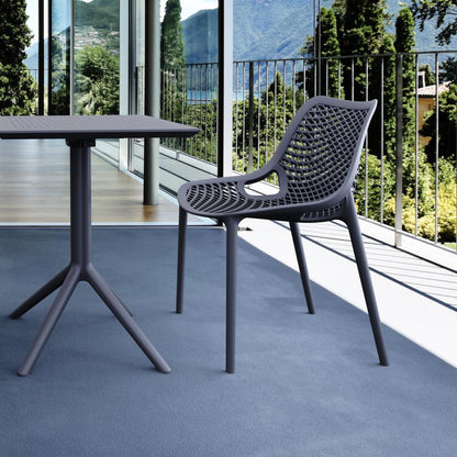 Air Outdoor Dining Chair Dark Gray, Set of 2