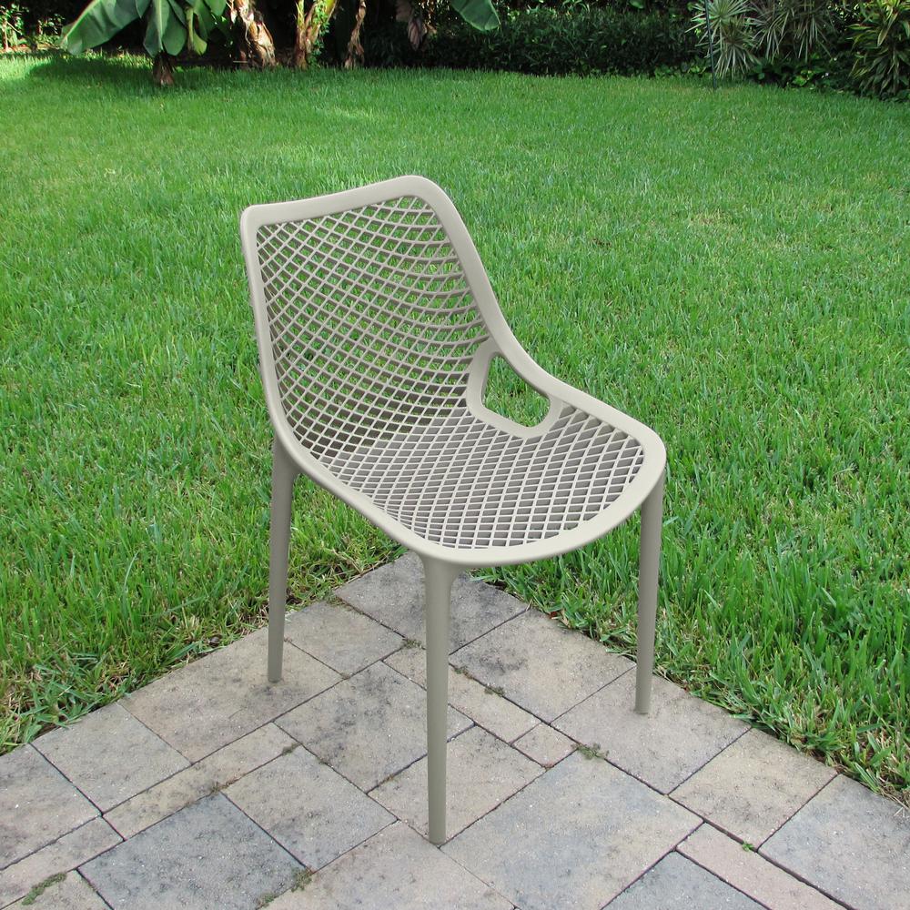 Outdoor Dining Chair, Set of 2, Taupe, Belen Kox