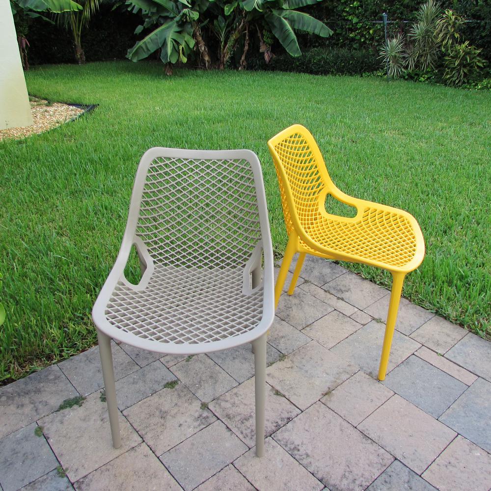 Outdoor Dining Chair, Set of 2, Taupe, Belen Kox