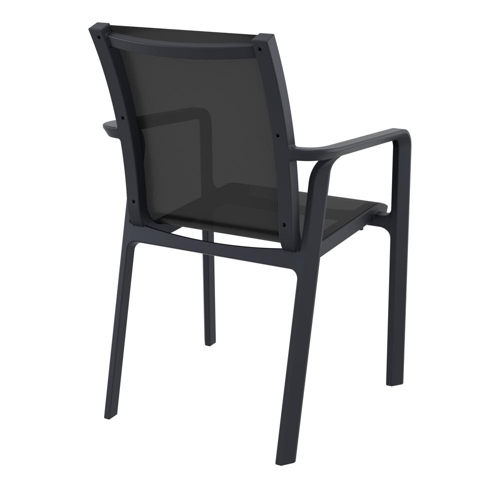Pacific Sling Arm Chair Black Frame Black Sling, Set of 2