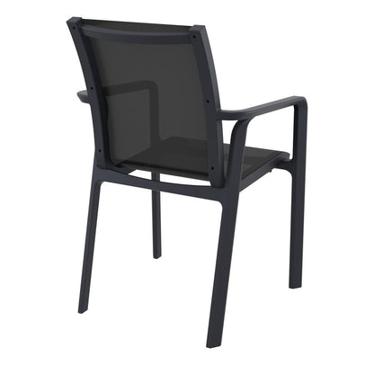 Pacific Sling Arm Chair Black Frame Black Sling, Set of 2