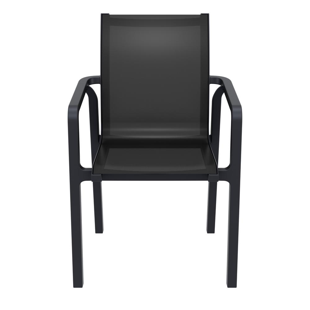 Pacific Sling Arm Chair Black Frame Black Sling, Set of 2