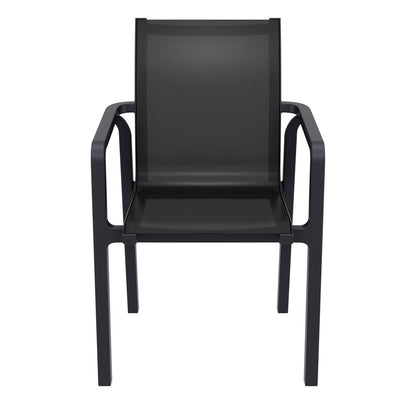 Pacific Sling Arm Chair Black Frame Black Sling, Set of 2