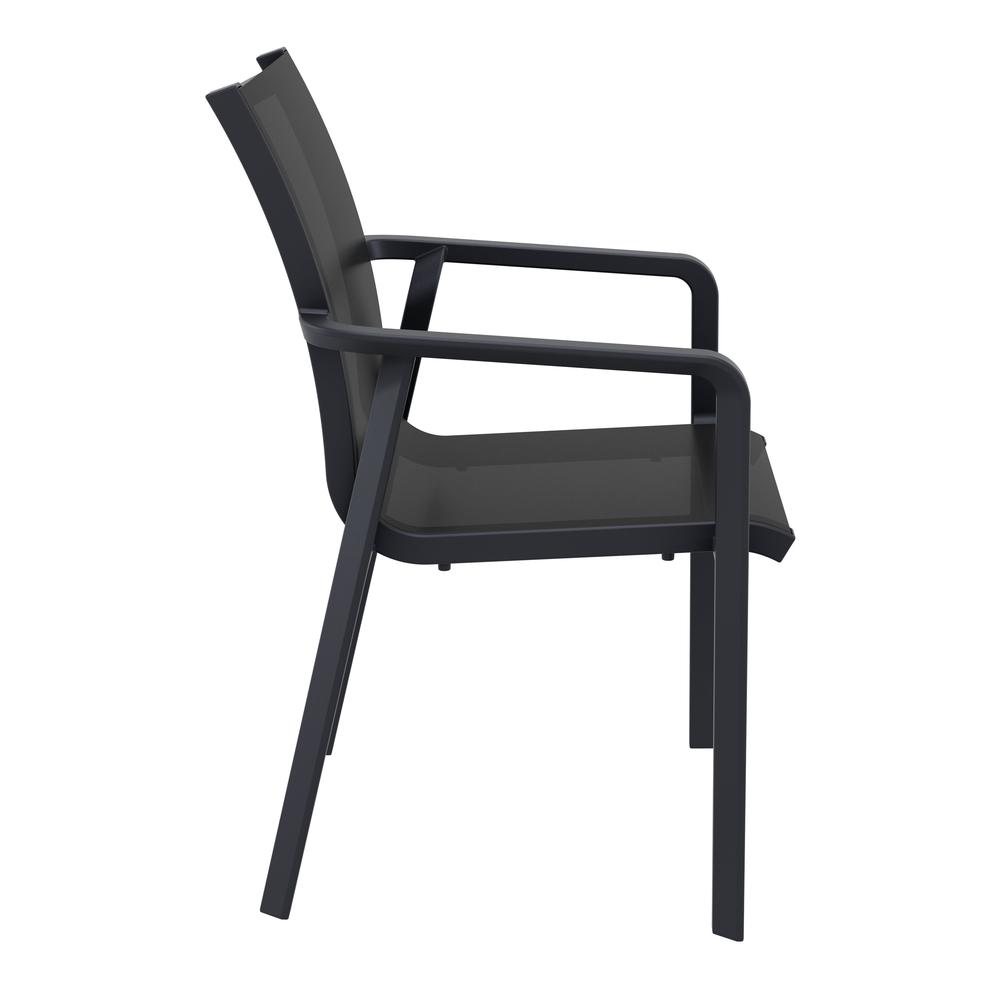Pacific Sling Arm Chair Black Frame Black Sling, Set of 2