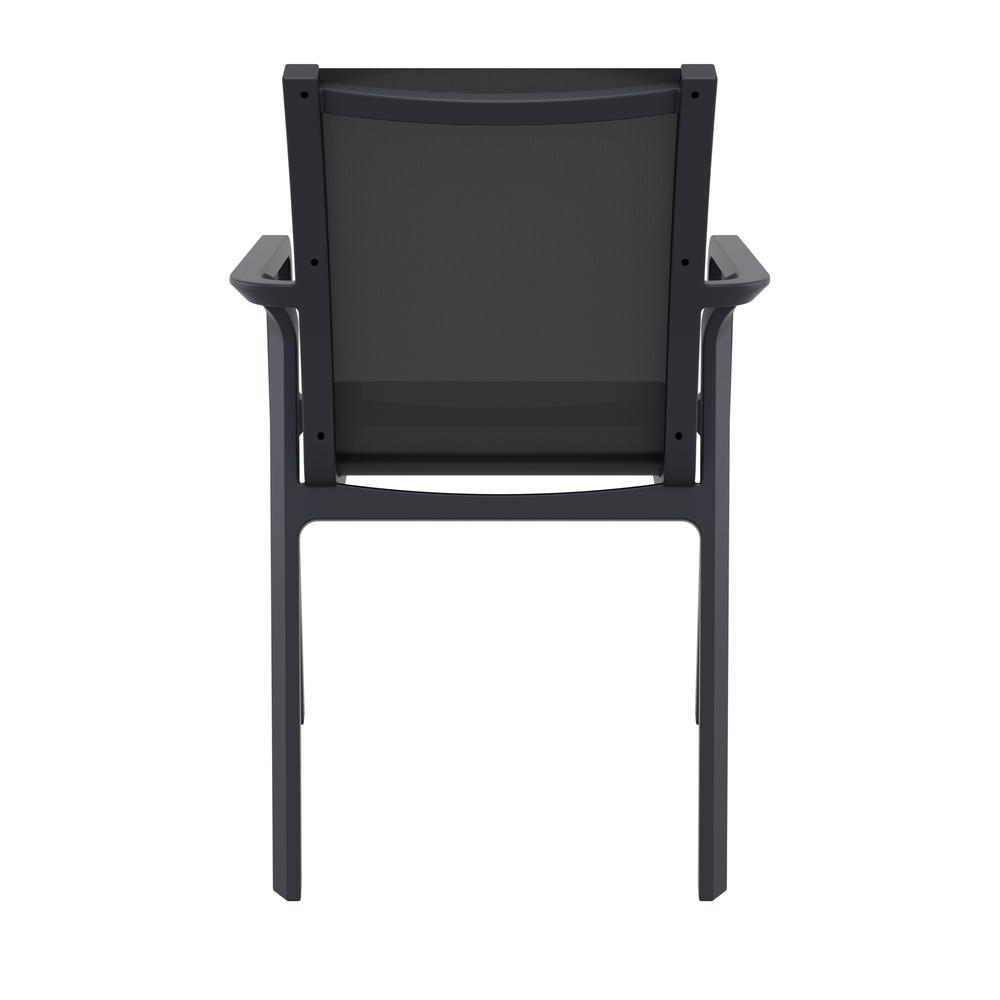 Pacific Sling Arm Chair Black Frame Black Sling, Set of 2