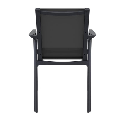 Pacific Sling Arm Chair Black Frame Black Sling, Set of 2