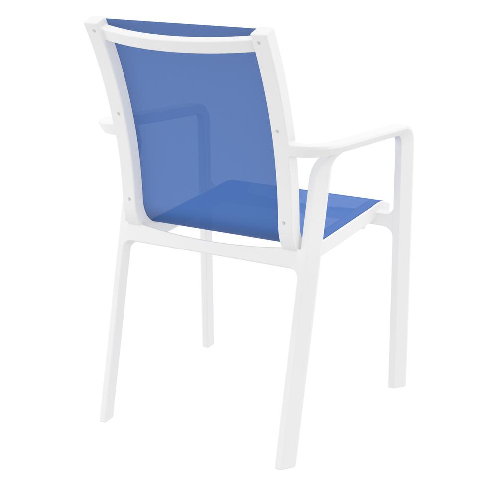 Pacific Sling Arm Chair White Frame Blue Sling, Set of 2