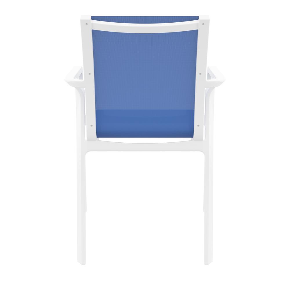 Pacific Sling Arm Chair White Frame Blue Sling, Set of 2