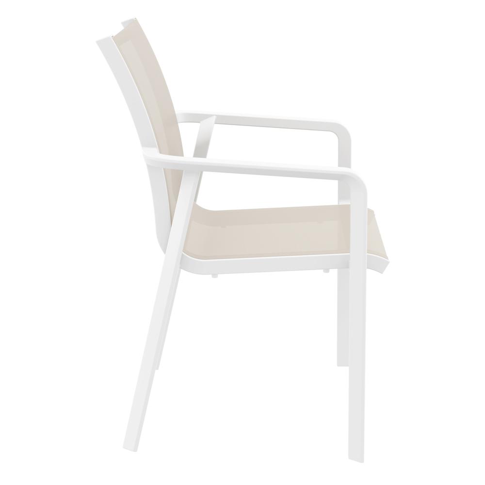 Pacific Sling Arm Chair White Frame Taupe Sling, Set of 2