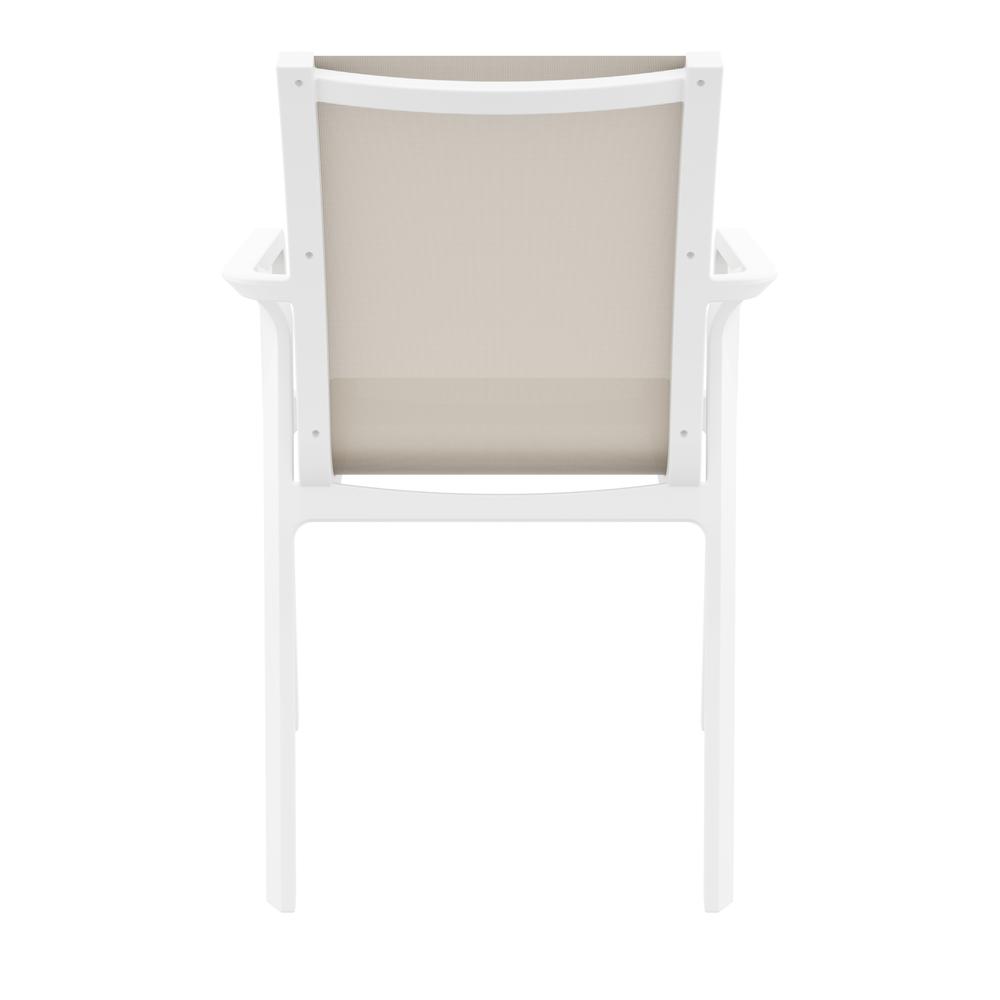 Pacific Sling Arm Chair White Frame Taupe Sling, Set of 2