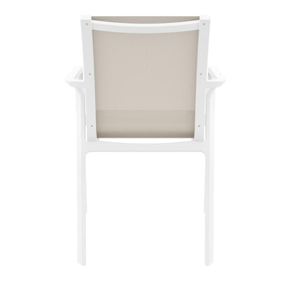 Pacific Sling Arm Chair White Frame Taupe Sling, Set of 2